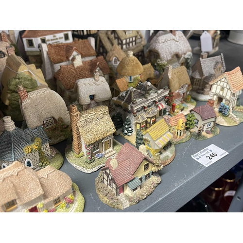 246 - Lilliput Lane: Thimble Cottage, Little Scrumpy, Petticoat Cottage, Granny's Bonnet, Old Curiosity Sh... 