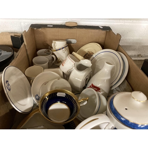 25 - Ceramics: Souvenir and commemorative china including shipping, Royal, Wedgwood, Williamburg Ribbon, ... 