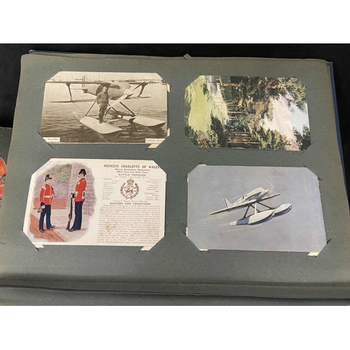 256 - Postcards & Antique Photographs: Three Edwardian albums containing Edwardiancards, early flight,... 