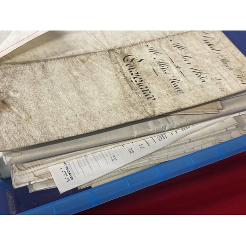 280 - Ephemera: A large collection of 19th Century indentures, mortgages, titles, deeds, etc. On vellum an... 