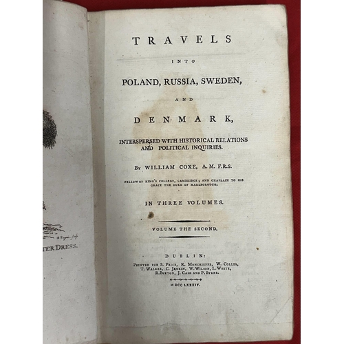 298 - Antiquarian Books: Travels into Poland, Russia, Sweden and Denmark. Coxe, William (1748-1828) printe... 