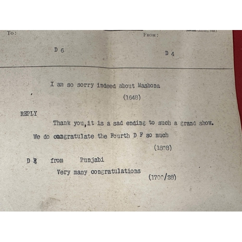 305 - WWII/Militaria: An extremely rare archive of 22 Royal Naval telegraph messages that chronicle one of... 