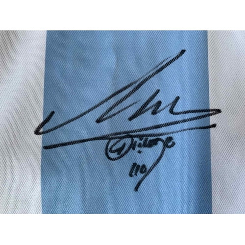 373 - Football: Maradona Signed Football Shirt. Fila football shirt signed Maradona Diego (10 in a black m... 