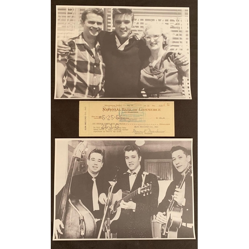 381 - Elvis Presley: Rare Sun Record Company Cheque for the royalties for Elvis Presley's 1954 first offic... 