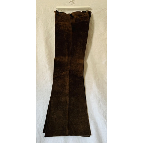 384 - Elvis/Music: Elvis Presley’s Owned and worn Flared Leather Suede Trousers Accompanied by an Elvis Pr... 