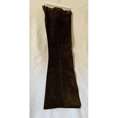 384 - Elvis/Music: Elvis Presley’s Owned and worn Flared Leather Suede Trousers Accompanied by an Elvis Pr... 