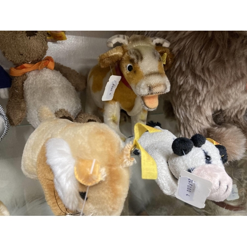 4 - Toys & Games: Steiff soft toys 'Grizzly Bear', 'Badger', 'Cow with Bell', 'Bessy the Cow', 'Flop... 