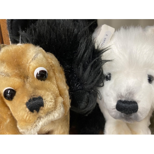 6 - Toys & Games: Steiff soft toys 'Black Scotty Terrier', 'Silvo Dog', 'Chow-Chow Dog', and an unbr... 