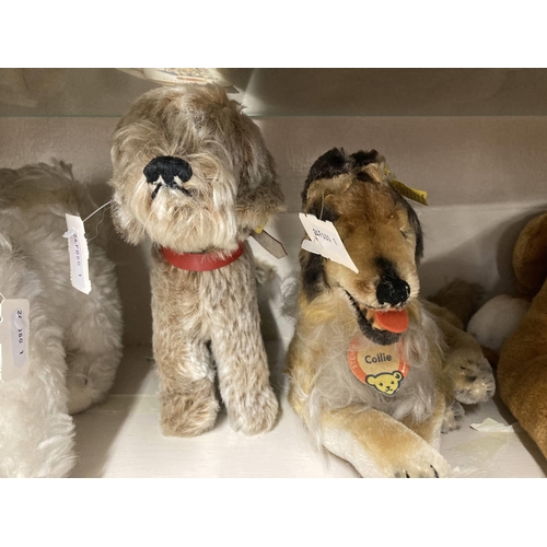 7 - Toys & Games: Steiff soft toys 'Bobby Jungboxer', 'Chihuahua', 'West Highland Terrier', 'Collie'... 