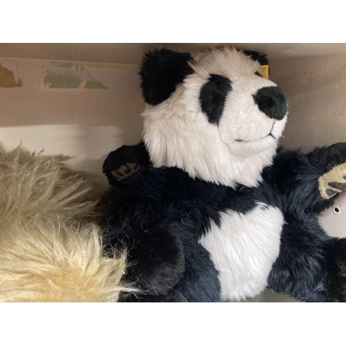 8 - Toys & Games: Steiff soft toys 'Panda' x 2, 'Cow', 'Guinea Pig', T.B. A.A Limited Edition bear, ... 
