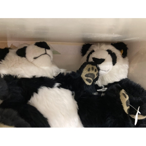 8 - Toys & Games: Steiff soft toys 'Panda' x 2, 'Cow', 'Guinea Pig', T.B. A.A Limited Edition bear, ... 