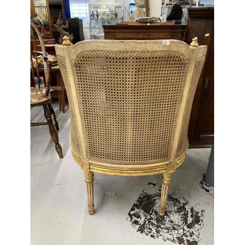 80 - 19th cent. French gilt Bergere armchair.