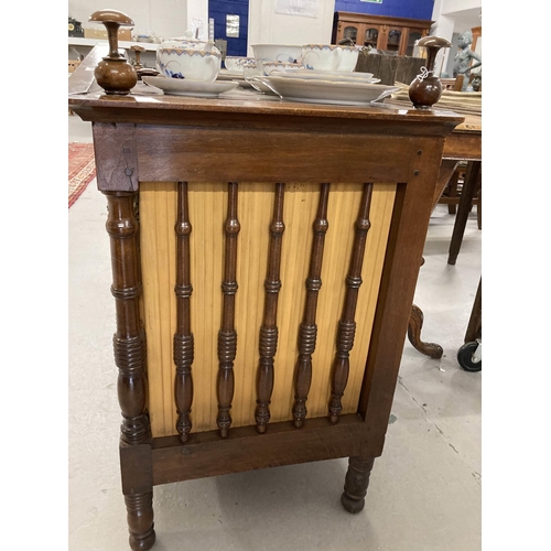 89 - 19th cent. Elements and later French walnut food hutch with a hinged top, the classical pediment abo... 