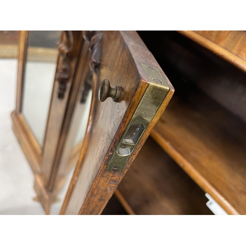 115 - Furniture Furniture: Victorian burr walnut breakfront credenza/sideboard with marble top. gilt brass... 