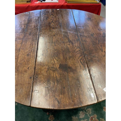 121 - Furniture: Furniture: Late 18th century English oak gate leg table with original drawer to end rail.... 