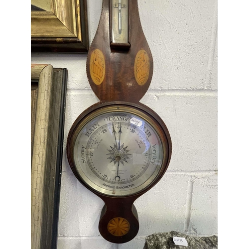 127 - Scientific Instruments: Scientific Instruments: George III aneroid barometer c1790-1800, mahogany ca... 