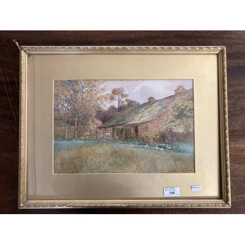 148 - Cyril Ward (1863-1935): Cyril Ward (1863-1935): Watercolours of a rustic scene, signed and dated, a ... 