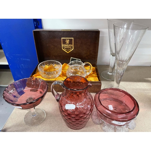 15 - Glassware: Glassware: Pair of oversized late Victorian ale glasses, each with gadget marks to the un... 