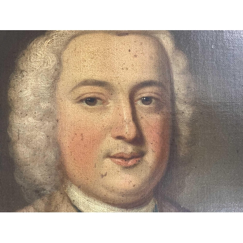 177 - English School: English School: Mid-18th cent. Oil on canvas portrait of George Barratt, half-length... 