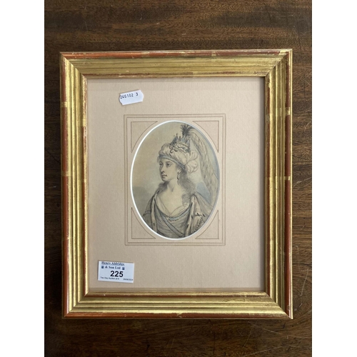 225 - 19th cent. English School: 19th cent. English School: Unsigned portraits of ladies, 20cm to 12cm. (3... 