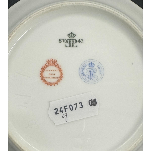 235 - Sevres: Sevres: Porcelain coffee can and saucer c1840s, Royal monogram for Louis Philippe, makers ma... 