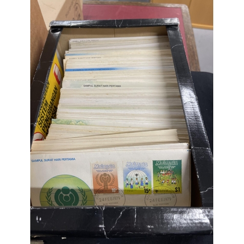 269 - Stamps: Stamps: First-day covers, one box containing approx 500+. Australian covers, one contacting ... 