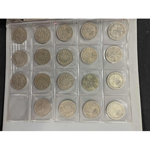 295 - Coins: Coins: Two folios of British coins, various denominations to include Churchill coins, Jubilee... 