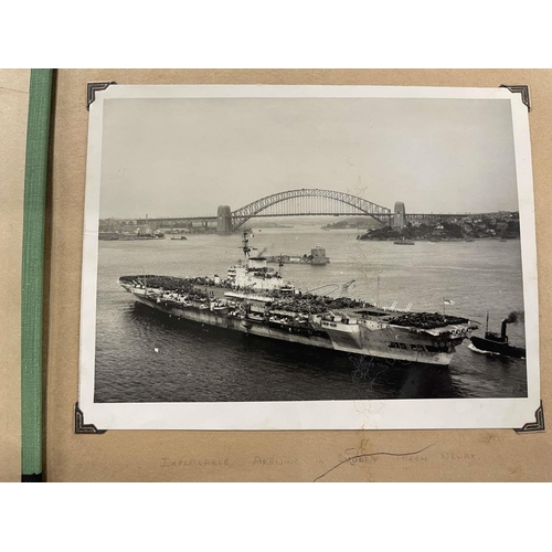 301 - Military: Military: Album of photos from WWII and later showing H.M.S. Implacable, the crew, escort ... 