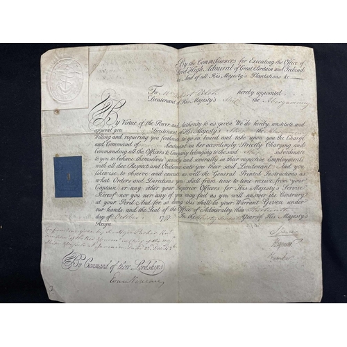 303 - Royal Navy: Royal Navy: Rare pair of documents relating to Commander Robert Pilch died 1846 but serv... 