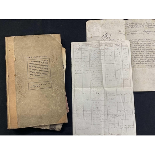 303 - Royal Navy: Royal Navy: Rare pair of documents relating to Commander Robert Pilch died 1846 but serv... 