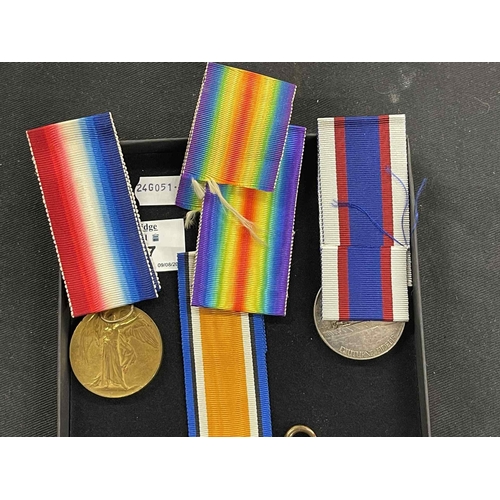 307 - Medals: Medals: A Great War trio of War medals, Victory medal, and 1914-15 star, presented to A.Holm... 