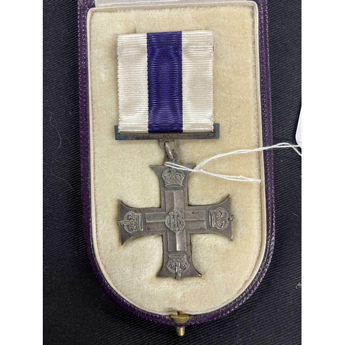 308 - Militaria: Militaria: A WW1 cased Military Cross and miniature, presented to Lieutenant KA Fulton of... 