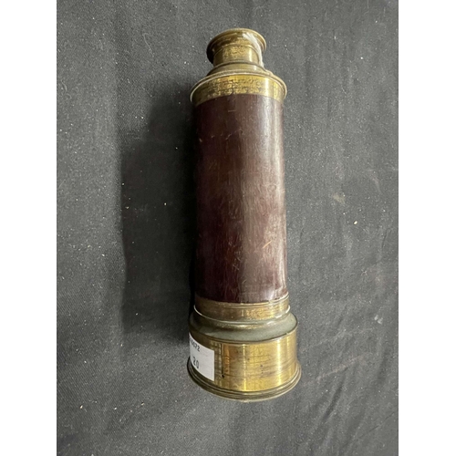 321 - Militaria: Militaria: 19th cent. Ten draw brass telescope signed C. Aiffier, Paris, leather covered ... 