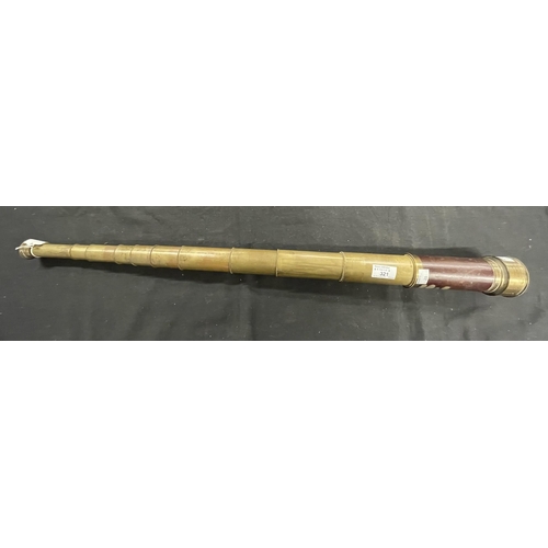 321 - Militaria: Militaria: 19th cent. Ten draw brass telescope signed C. Aiffier, Paris, leather covered ... 