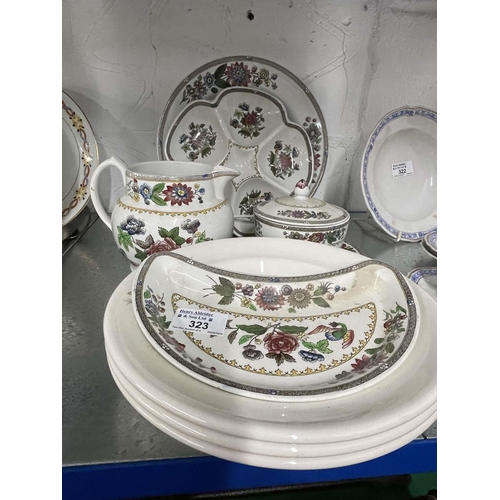 323 - Canadian Pacific Line: Canadian Pacific Line: Six pieces of 'Heron' pattern First-Class china, used ... 