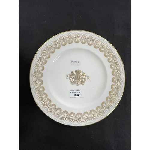 332 - Royal: Royal: Golden Persephone Wedgwood gilt side plate bearing Her Majesty Queen Elizabeth II Roya... 