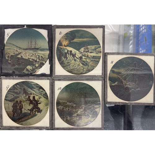 333 - Magic Lantern: Magic Lantern: Glass slides Shackleton expedition 9 slides 1 and 4 to 11.... 