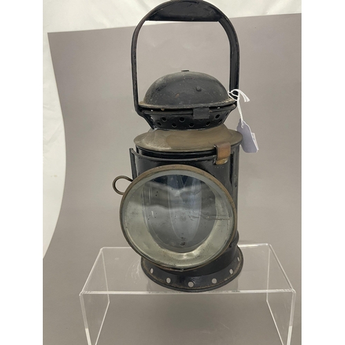 334 - Railways: Railways: Hand-held signal lamp showing red, green & clear, stamped British Rail Weste... 