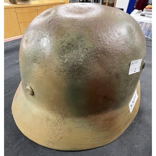 338a - Third Reich: Third Reich: German Second World War M40 Steel Helmet painted in three colour Normandy ... 