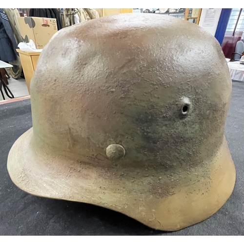 338a - Third Reich: Third Reich: German Second World War M40 Steel Helmet painted in three colour Normandy ... 