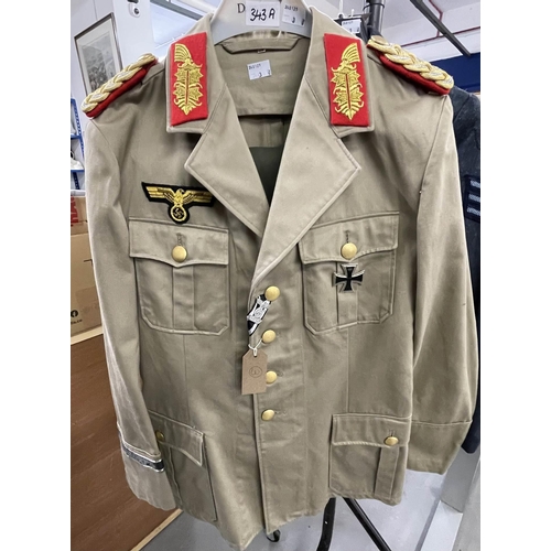 343a - Third Reich: Third Reich Museum Quality replica of an Afrika Korps General Officers Tunic, with Iron... 