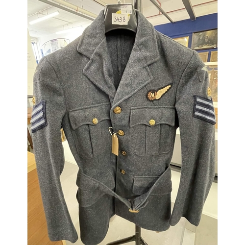 343b - Militaria: Militaria: Second World War Royal Airforce Flight Sergeant’s Service Dress Tunic with Nav... 