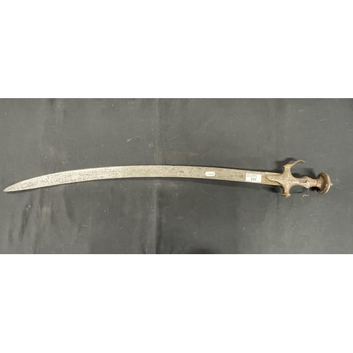 350 - Edged Weapons: Edged Weapons: 19th cent. Indian Tulwar, 87cm.