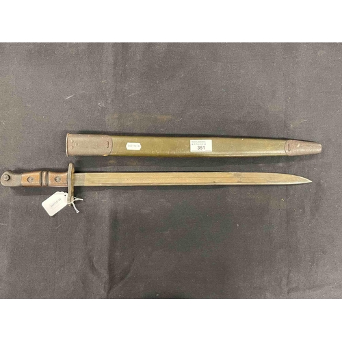 351 - Militaria: Militaria: WWI USA Model 1913 Remington bayonet British Army issue stamped marks, blade 1... 