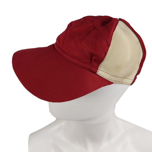 384 - Queen/Freddie Mercury: Queen Freddie Mercury Owned Red Baseball Cap (Hungary)A burgundy and cream MK... 