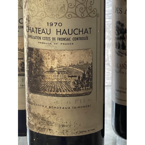 397 - Wines: Wines: Chateau Hauchat Bordeaux 1970, appellation Cotes de Fronsac Controlle with paper label... 