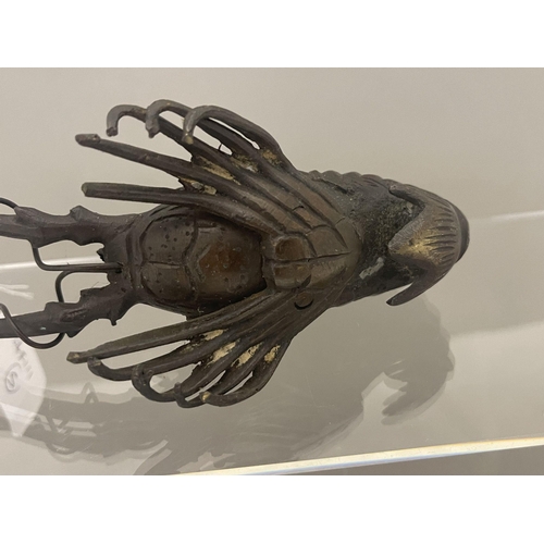 441a - Oriental: Oriental: A Japanese patinated bronze model of a crayfish., 19.5cm.