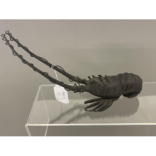 441a - Oriental: Oriental: A Japanese patinated bronze model of a crayfish., 19.5cm.