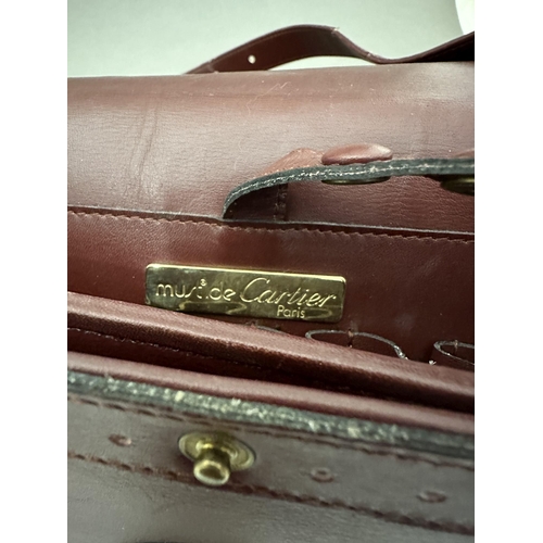 456 - Fashion: Fashion: Cartier shoulder brown leather saddle bag type, fitted interior unlined, interior ... 