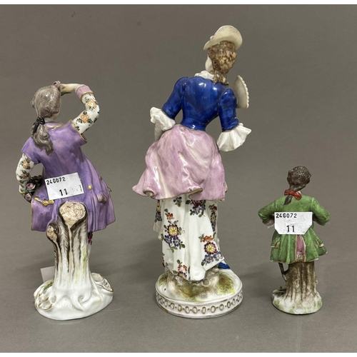 525 - 19th cent. Ceramics: 19th cent. Ceramics: German small figurine of a Dandy with crowned D mark, a la... 